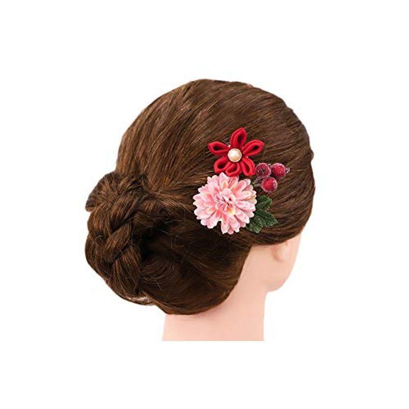 年末のプロモーション特価 髪飾り 成人式 花 振袖 つまみ細工 袴 2点セット 赤 ピンク 金さ 髪型 ヘアスタイル ヘアアレンジ ドライフラワー No 9 4180 Www Cancousa Com