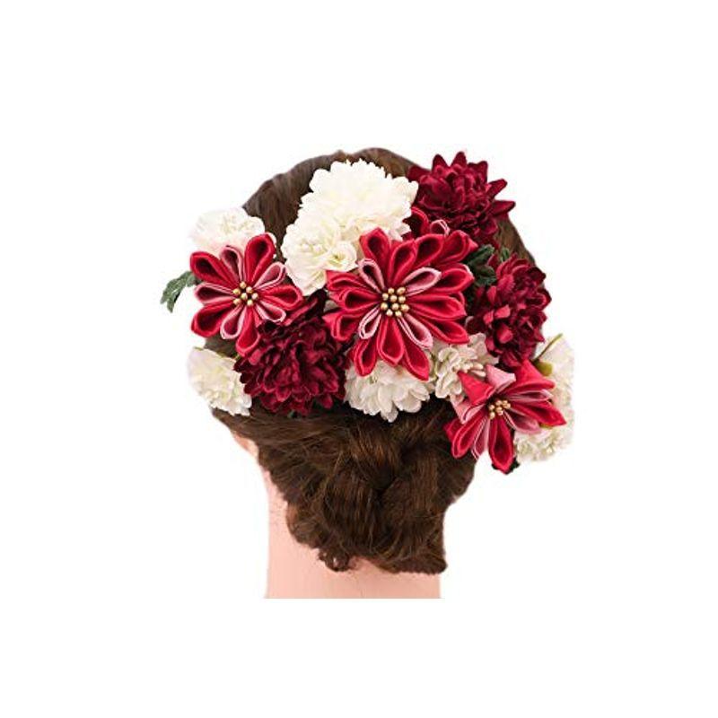 年末のプロモーション特価 髪飾り 成人式 花 振袖 つまみ細工 袴 2点セット 赤 ピンク 金さ 髪型 ヘアスタイル ヘアアレンジ ドライフラワー No 9 4180 Www Cancousa Com