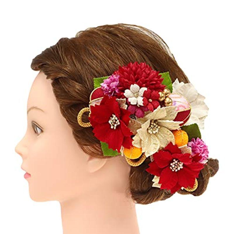 海外輸入 髪飾り 成人式 花 振袖 前撮り 袴 3点セット 桜 さくら 赤 白 オ髪型 ヘアスタイル ヘアアレンジ ドライフラワー No 12 026 Www Cancousa Com