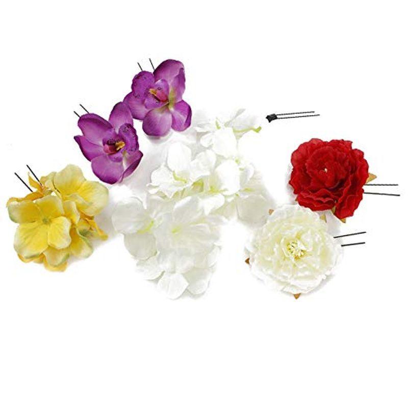 今季一番 髪飾り 成人式 花 振袖 袴 6点セット 赤 白 紫 黄色 牡丹 プルメ髪型 ヘアスタイル ヘアアレンジ ドライフラワー No 9 3916 Www Cancousa Com