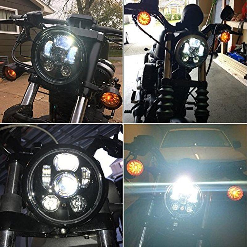 単品配送 Colight 5.75インチ LED ヘッドライト オートバイ用 Hi/Lo切り替え Hi/50W Lo/30W切り替え DRL付き 高輝