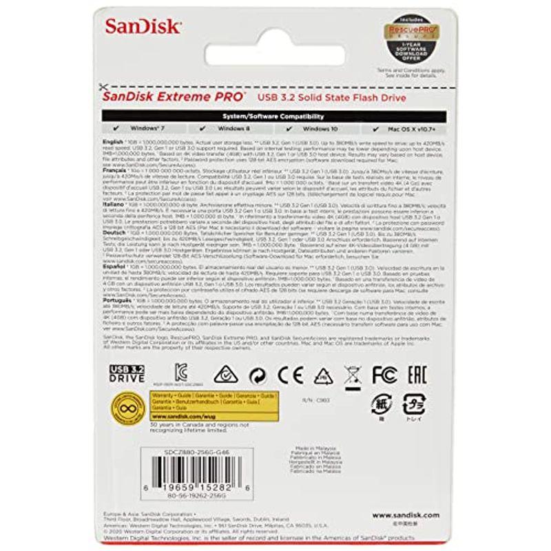 sale販売店 256GB SanDisk サンディスク USBメモリー ExtremePro USB3.1(Gen 1) 対応 R:420MB/s W38