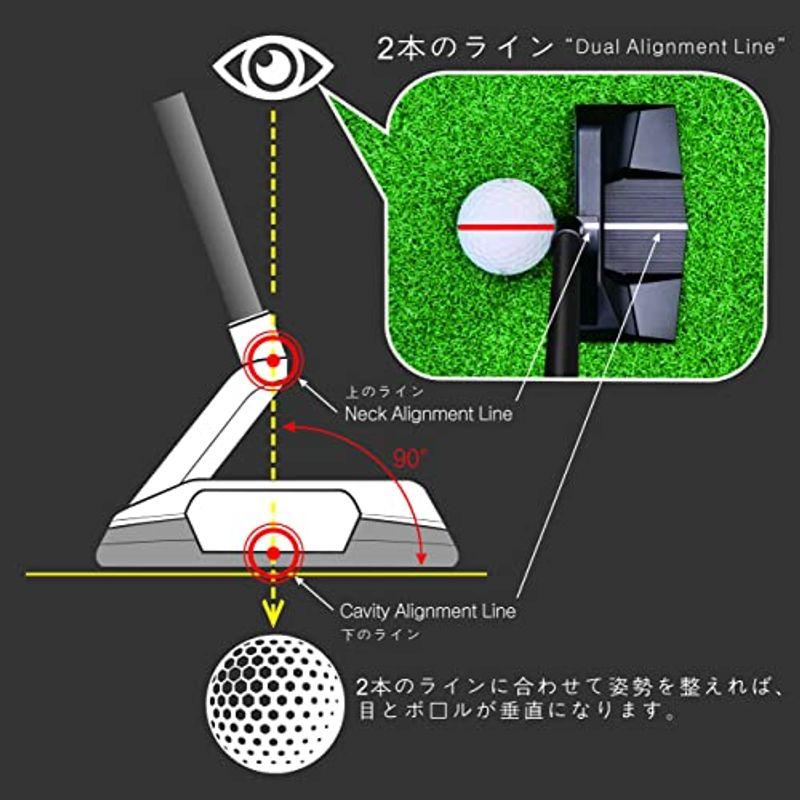 CROSSPUTT (クロスパット) Edge1.0 Golf Club Putter (ゴルフクラブパター)Dual Alignment KHAMPA ゴルフインパクトスクリーン - シミュレーター - 耐久性のあるグロメット - 強化ブラックボーダー - 9.8 x 11.5