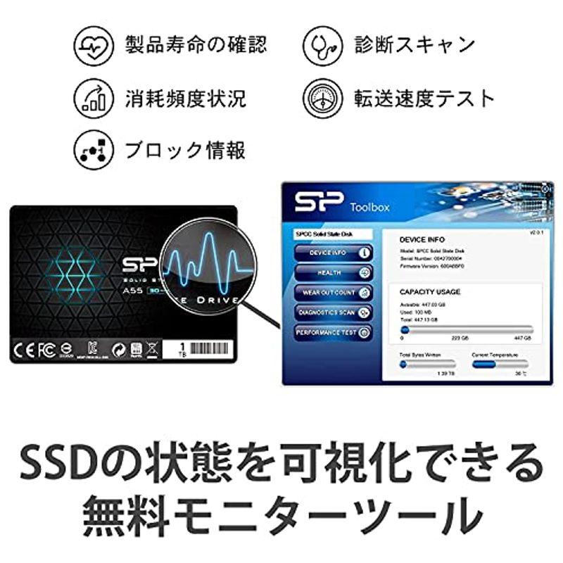 直販一掃 シリコンパワー SSD 1TB 3D NAND採用 SATA3 6Gb/s 2.5インチ 7mm PS4動作確認済 3年保証 A55シリーズ