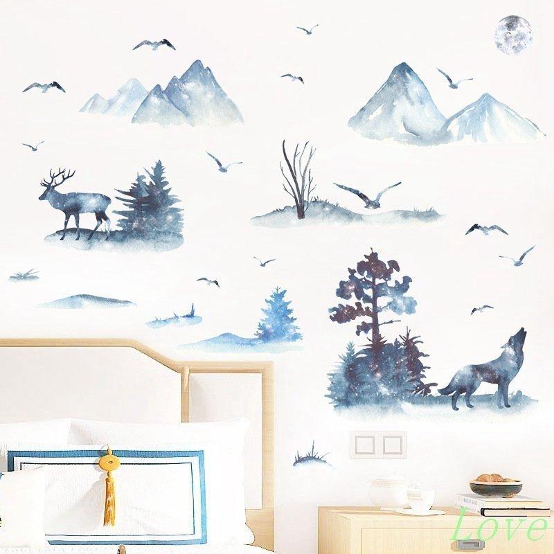 消費税無し ウォールステッカー壁ステッカー壁紙シールシール式ルームデコレーションウォールデコレーション風景山景色お洒落リビング寝室貼り付け ウォールステッカー カラー Www We Job Com