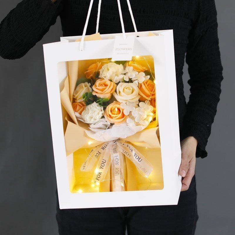 保存版 ソープフラワー花束花弁ブーケギフト石鹸のお花soapflowerボックス薔薇ひまわり向日葵ローズプレゼントお祝い22年花母の日 Aynaelda Com