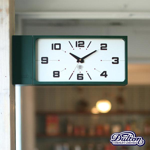 【ダルトン DULTON】 DOUBLE FACE CLOCK RECTANGLE D.GREEN　（ダブル フェイス クロック レクタングル ダークグリーン） h21-0362dgn  【送料無料】｜flyers