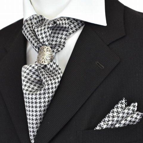 アスコットタイ リング ポケット チーフセット FLYING BLUE asc-14 s