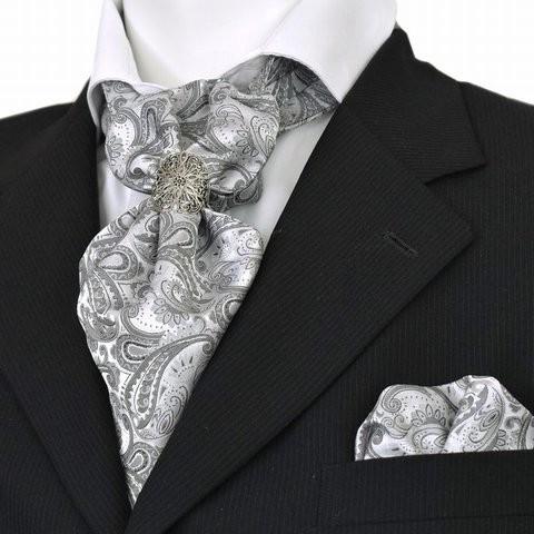 春物入荷 入学 入社 卒業 アスコットタイ リング ポケット チーフセット Hugo Valentino Asc 19 シルバー グレー ペイズリー柄 Asc 19 ネクタイの専門店flying Blue 通販 Yahoo ショッピング