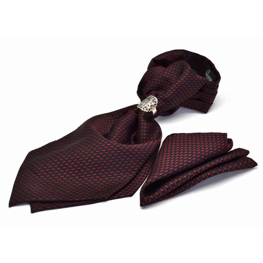 ネクタイ アスコットタイ リング ポケット チーフセット asc-8 エンジ