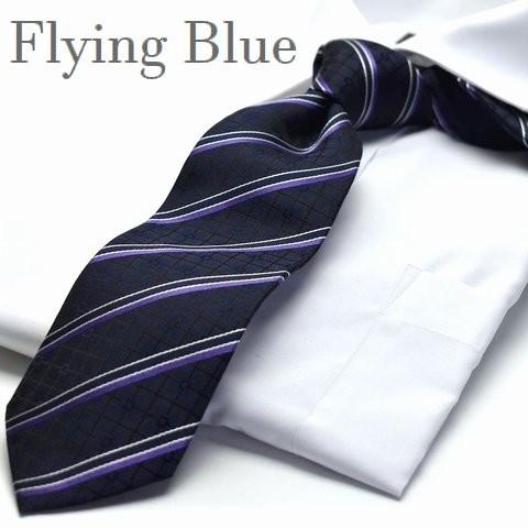 100％本物 絶対一番安い ネクタイ プレゼントFLYING BLUE フライングブルー シルク 100％ flb-131ギフト プレゼント