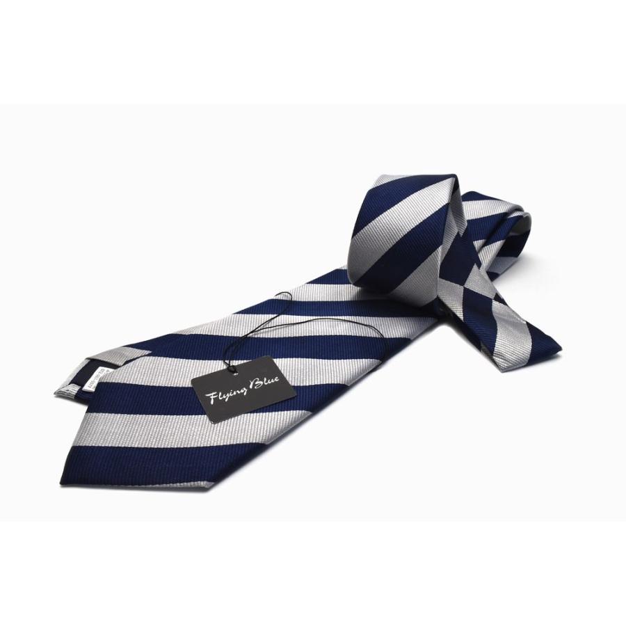 ネクタイ【FLYING BLUE】シルク(100％) flb-200 ストライプ ネイビー