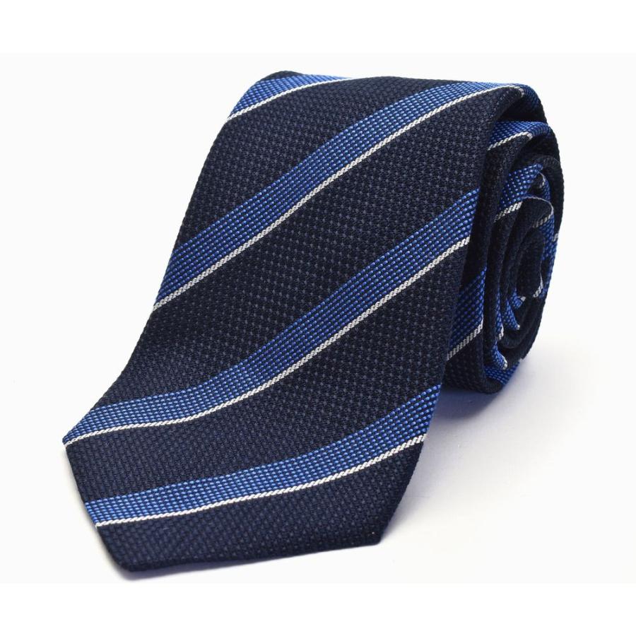 イタリア製 ネクタイ フライングブルー ネイビー系 ストライプ flb