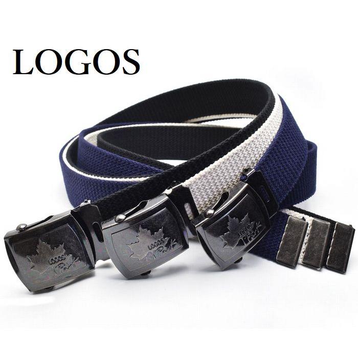 メンズガチャベルト LOGOS(ロゴス) 綿 カジュアル 無地 アウトドア
