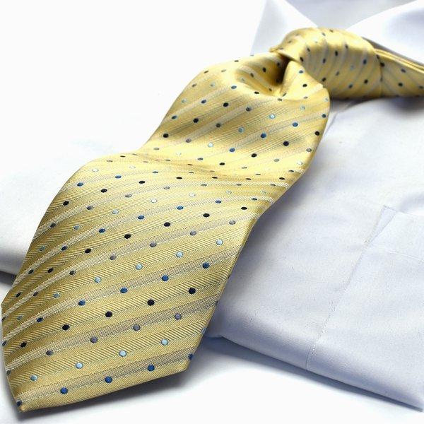 ネクタイ 父の日 プレゼント ギフト  就活 仮装 コスプレ M-114 MICHIKO LONDON ミチコロンドン  日本製 ネクタイ／ドット／イエロー