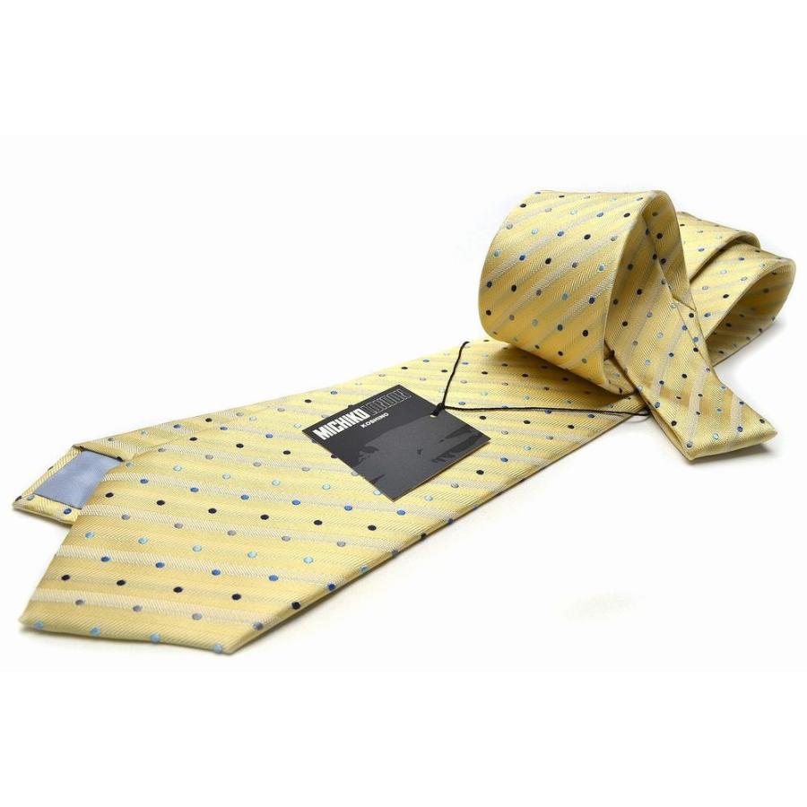 ネクタイ 父の日 プレゼント ギフト  就活 仮装 コスプレ M-114 MICHIKO LONDON ミチコロンドン  日本製 ネクタイ／ドット／イエロー