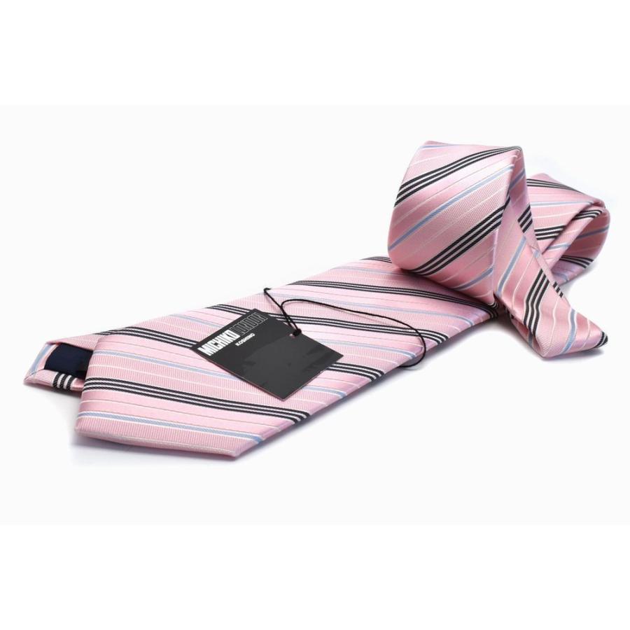 MICHIKO LONDON 春物入荷 ネクタイm-70b 日本製 ピンク ネイビー