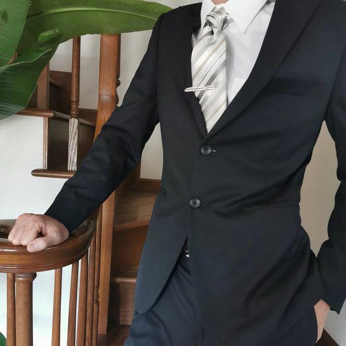 MICHIKO LONDON 礼装ネクタイ 日本製 ストライプ グレー シルバー