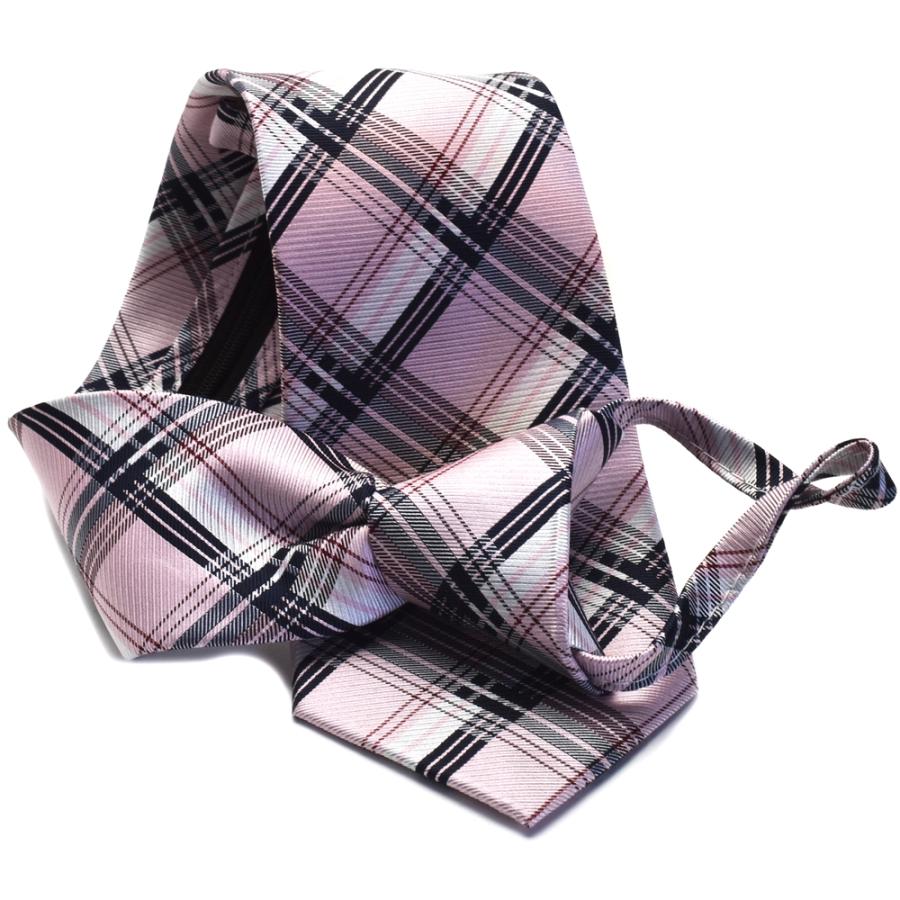 VALENTINO（ヴァレンティノ） ネクタイ チェックおしゃれ ジャガード らくらく ワンタッチ HUGO VALENTINO 8cm幅 ピンク  wa-t-505 ポイント利用 : ネクタイの専門店Flying Blue - 通販 - Yahoo!ショッピング