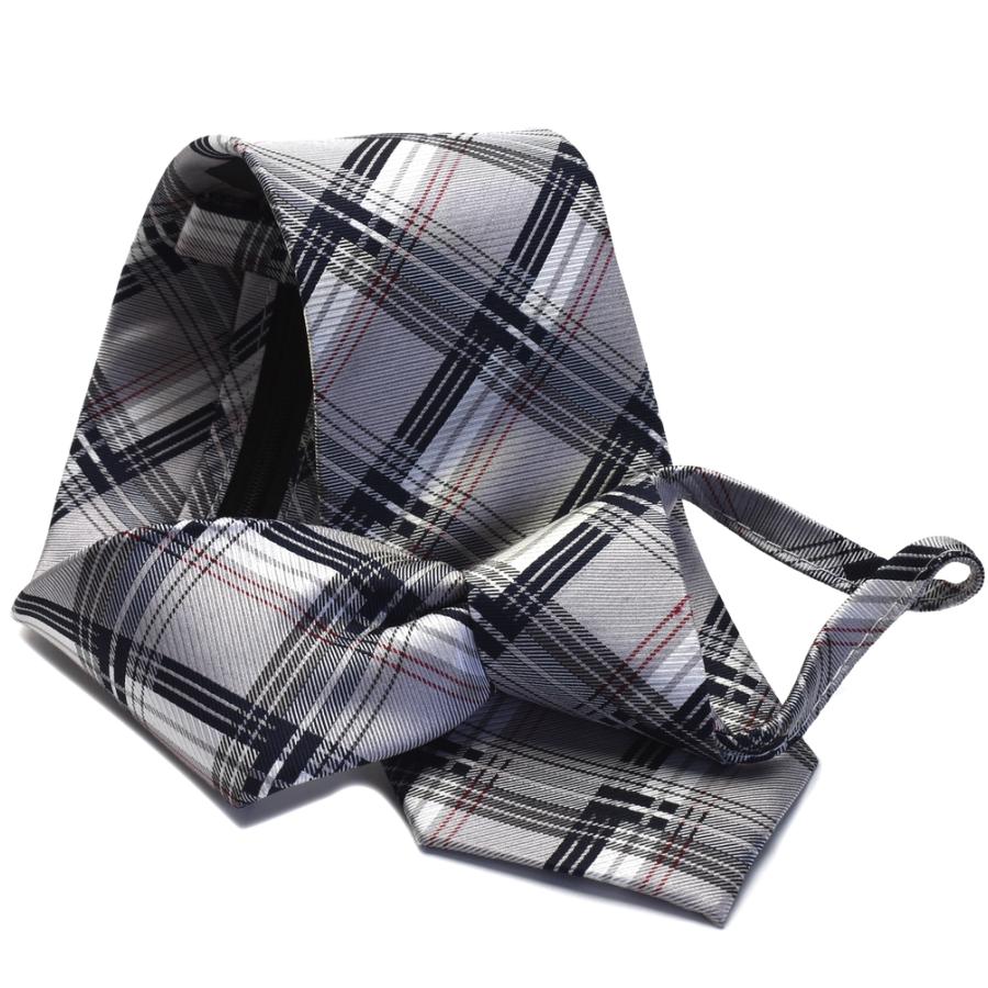 VALENTINO（ヴァレンティノ） ネクタイ チェック おしゃれ ジャガード らくらく ワンタッチ HUGO VALENTINO 8cm幅 グレー  wa-t-506 ポイント利用 : ネクタイの専門店Flying Blue - 通販 - Yahoo!ショッピング