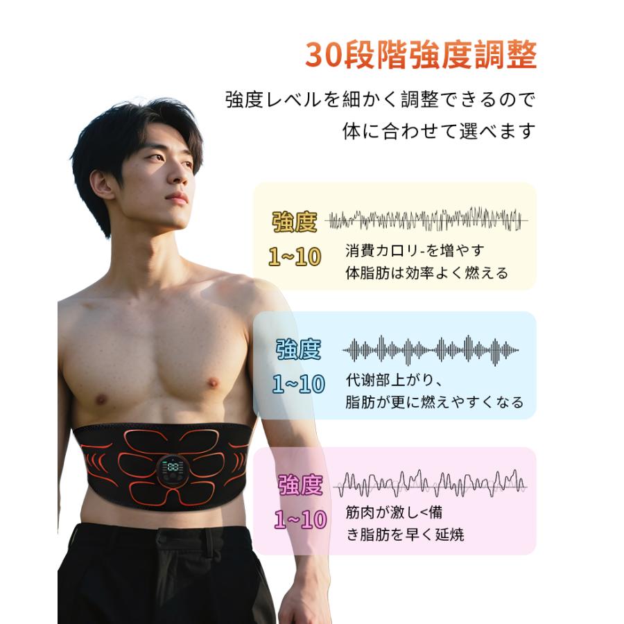 EMS 腹筋ベルト ジェルシート不要 腹筋トレーニング ems パッド