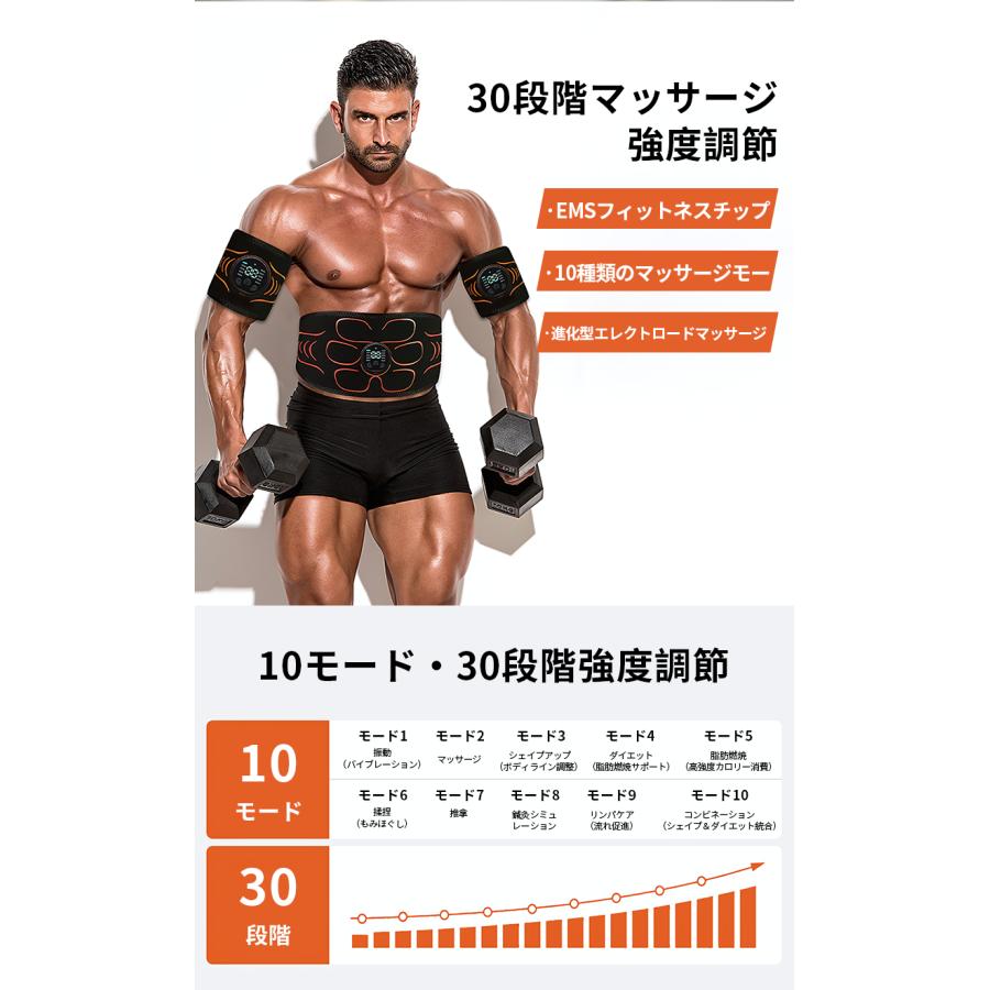 EMS 腹筋ベルト ジェルシート不要 腹筋トレーニング ems パッド 腹筋