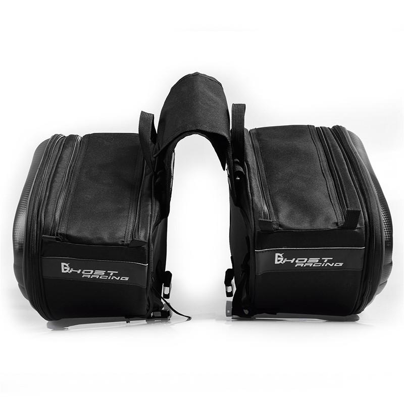 バイク用 サイドバッグ ツーリングバッグ レインカバー付き ヘルメットも入る(拡張機能あり) 上質カーボン調 大容量 カーボンブラック 送料無料 |  | 04