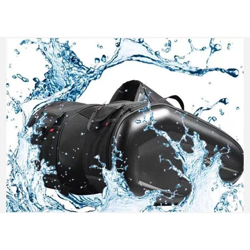バイク用 サイドバッグ ツーリングバッグ レインカバー付き ヘルメットも入る(拡張機能あり) 上質カーボン調 大容量 カーボンブラック 送料無料 |  | 06