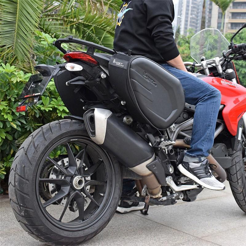 バイク用 サイドバッグ ツーリングバッグ レインカバー付き ヘルメットも入る(拡張機能あり) 上質カーボン調 大容量 カーボンブラック 送料無料 |  | 08