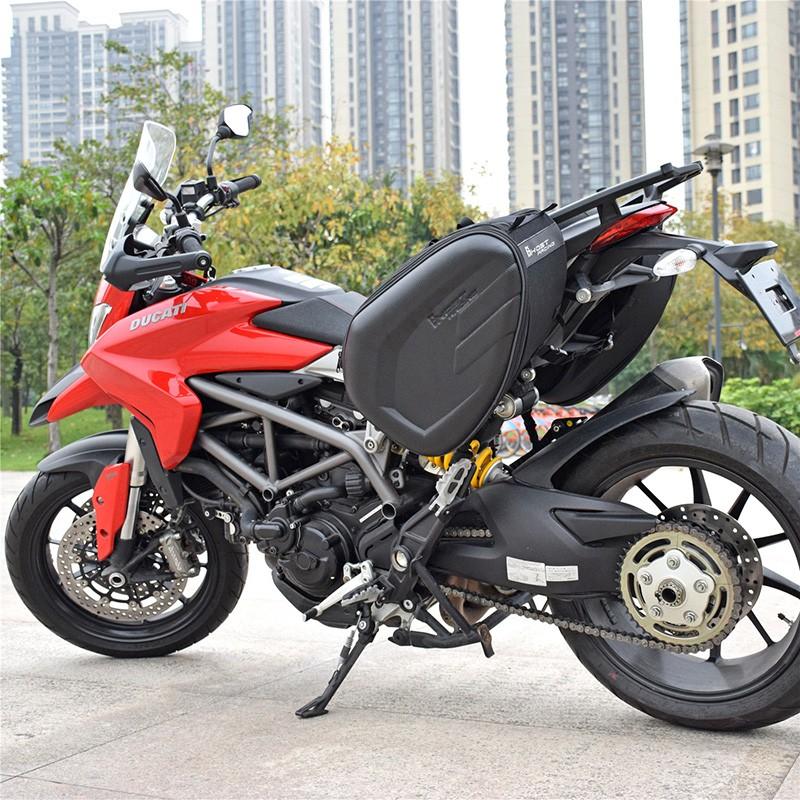 バイク用 サイドバッグ ツーリングバッグ レインカバー付き ヘルメットも入る(拡張機能あり) 上質カーボン調 大容量 カーボンブラック 送料無料 |  | 09