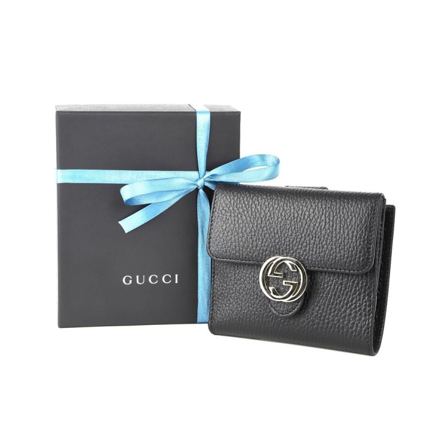 グッチ 財布 615525-1000 GUCCI 二つ折り Wホック インターロッキング 