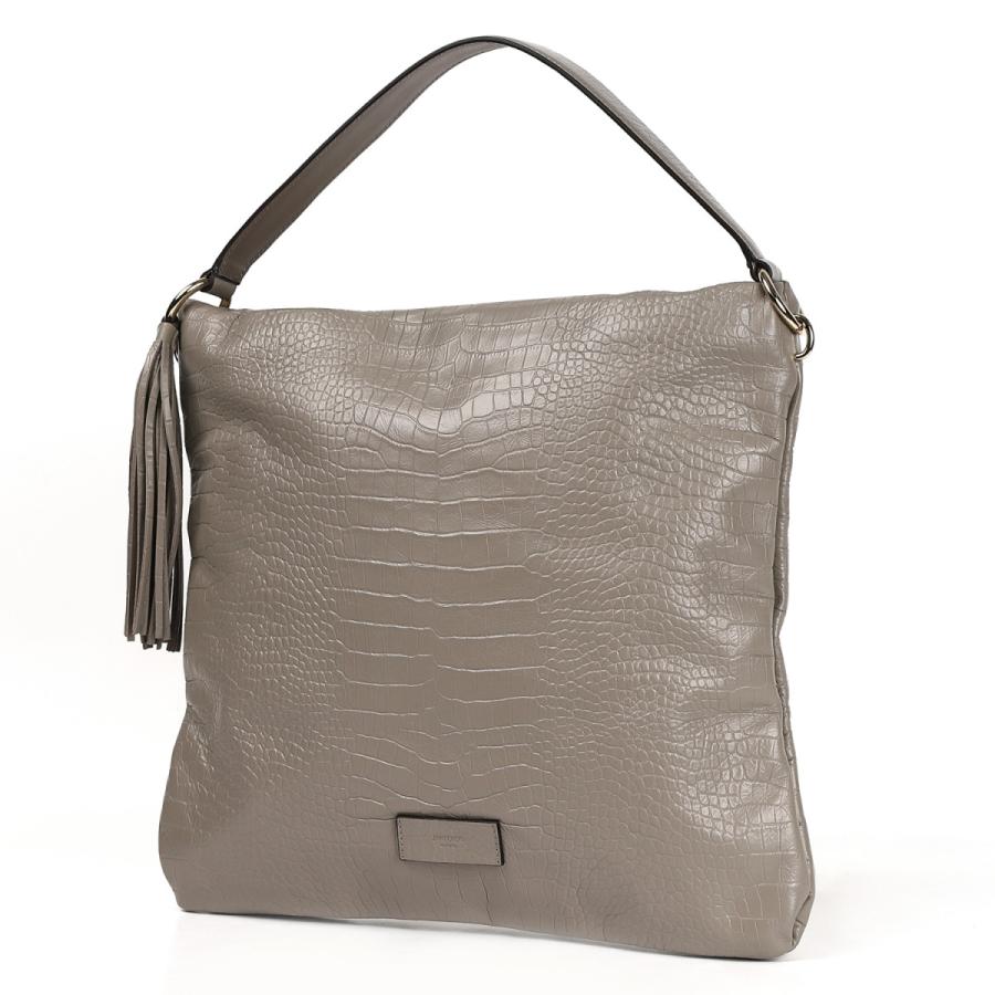 JIMMY CHOO ハンドバッグ グレー 型押し SOFT HOBOの画像