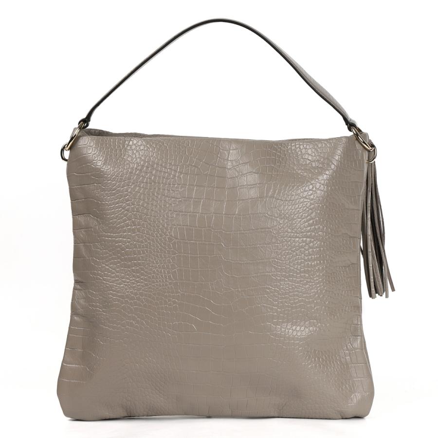 JIMMY CHOO ハンドバッグ グレー 型押し SOFT HOBOの画像