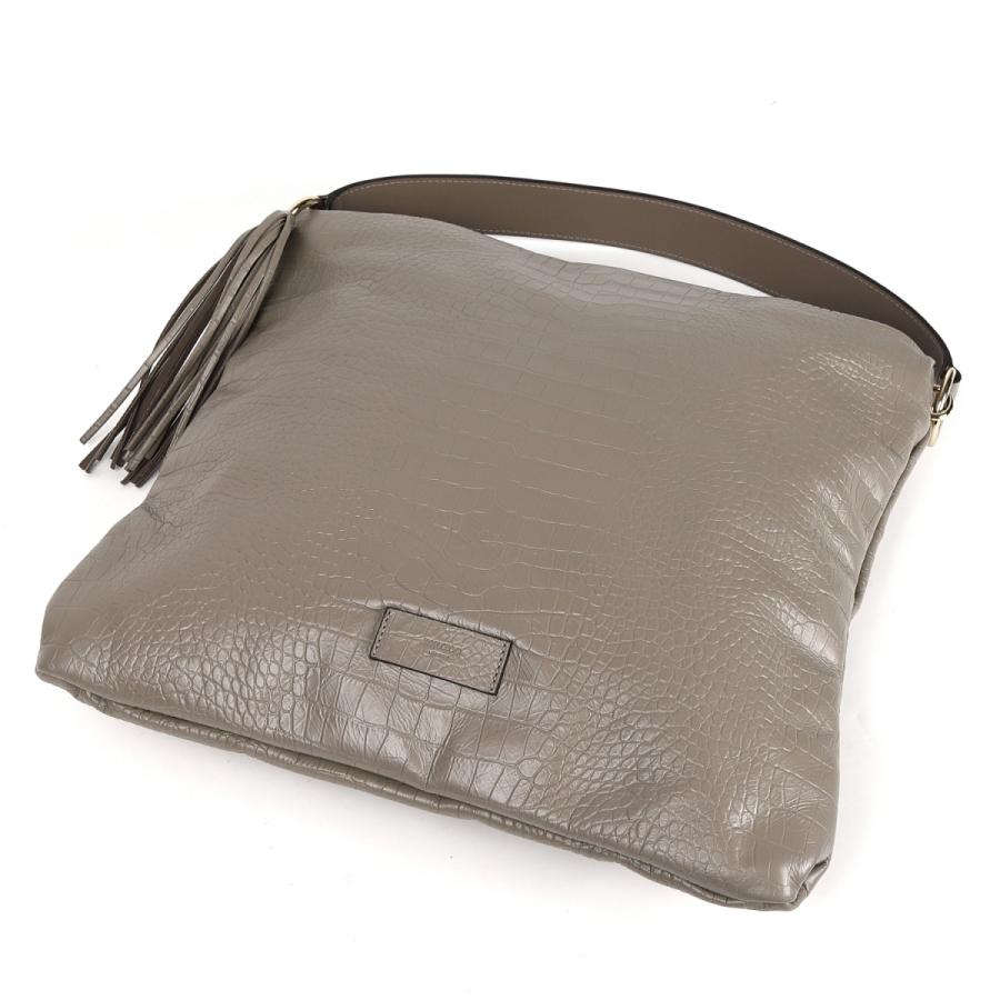 JIMMY CHOO ハンドバッグ グレー 型押し SOFT HOBOの画像