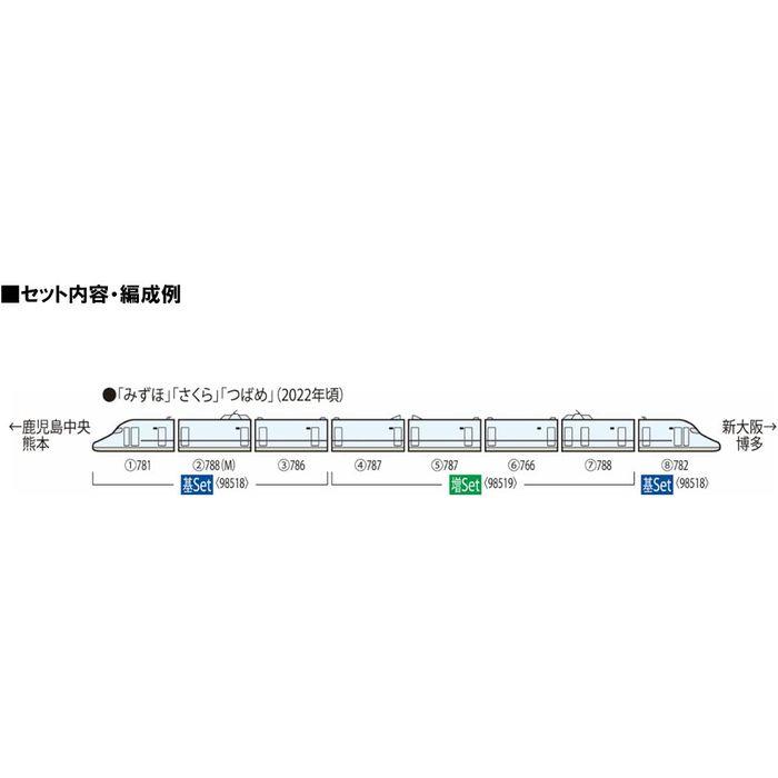 Nゲージ JR N700-8000系 山陽・九州新幹線基本セット 4両 鉄道模型 電車 TOMIX TOMYTEC トミーテック 98518｜flyingsquad｜02