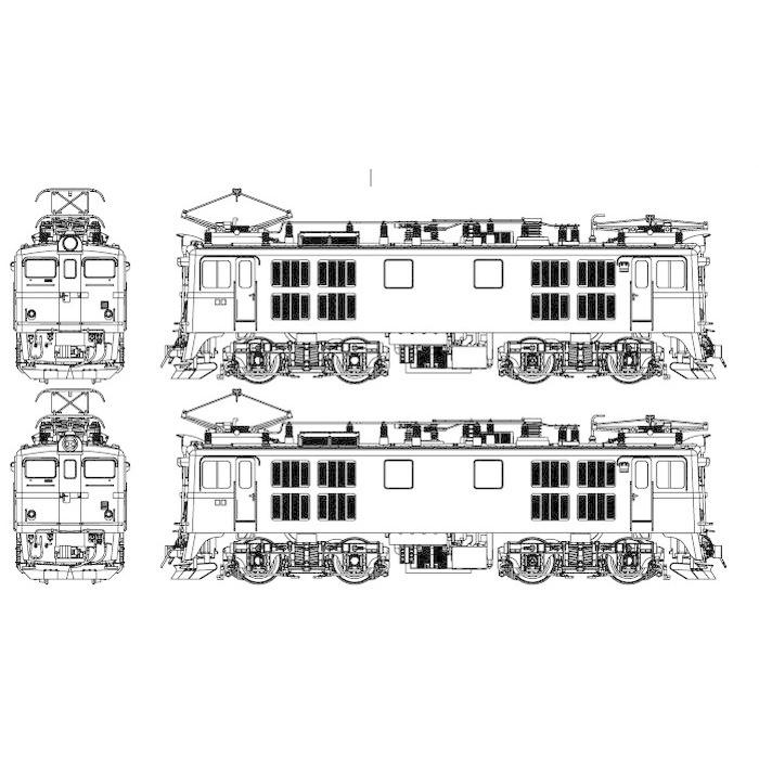 HOゲージ ED71 第1次量産形 前灯1灯・ブタ鼻 2両セット 鉄道模型 電気機関車 ドーファン TW-ED71-1WB 機関車