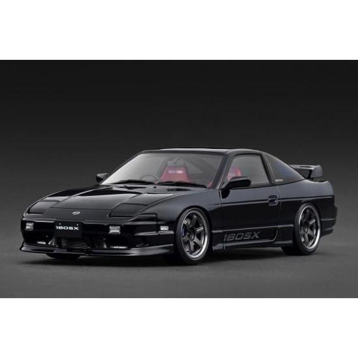 あすつく 1/18 Nissan 180SX TYPE X (RPS13) Black ミニカー 模型 完成