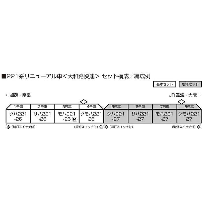 Nゲージ 221系リニューアル車 大和路快速 増結セット 4両 スロットレス