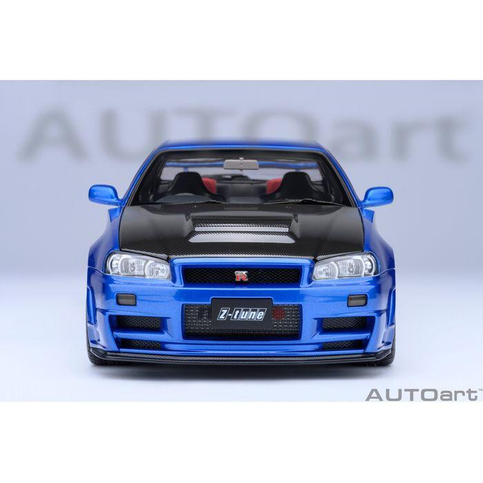 AUTOart 1/18　ニスモ Nismo R34 GT-R Z-tune （ベイサイドブルー／カーボンブラック・ボンネット） ミニカー 模型 オートアート 77460｜flyingsquad｜04