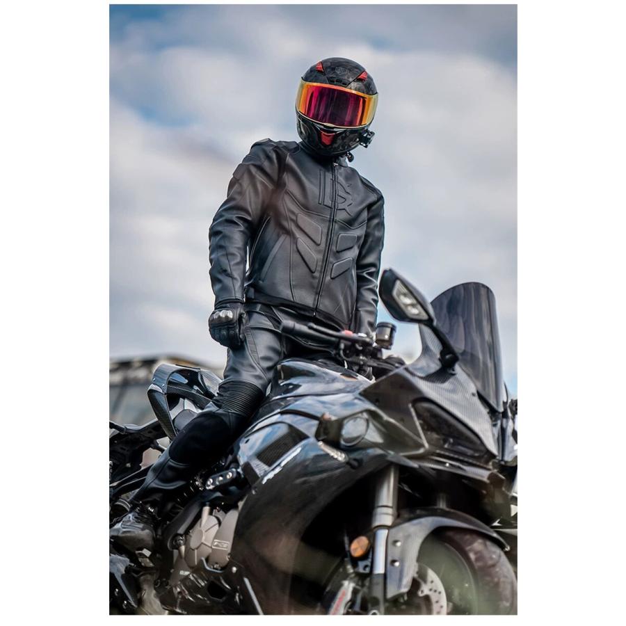 バイク専用 上下セット pu革 メンズジャケット パンツ ライナー付き 
