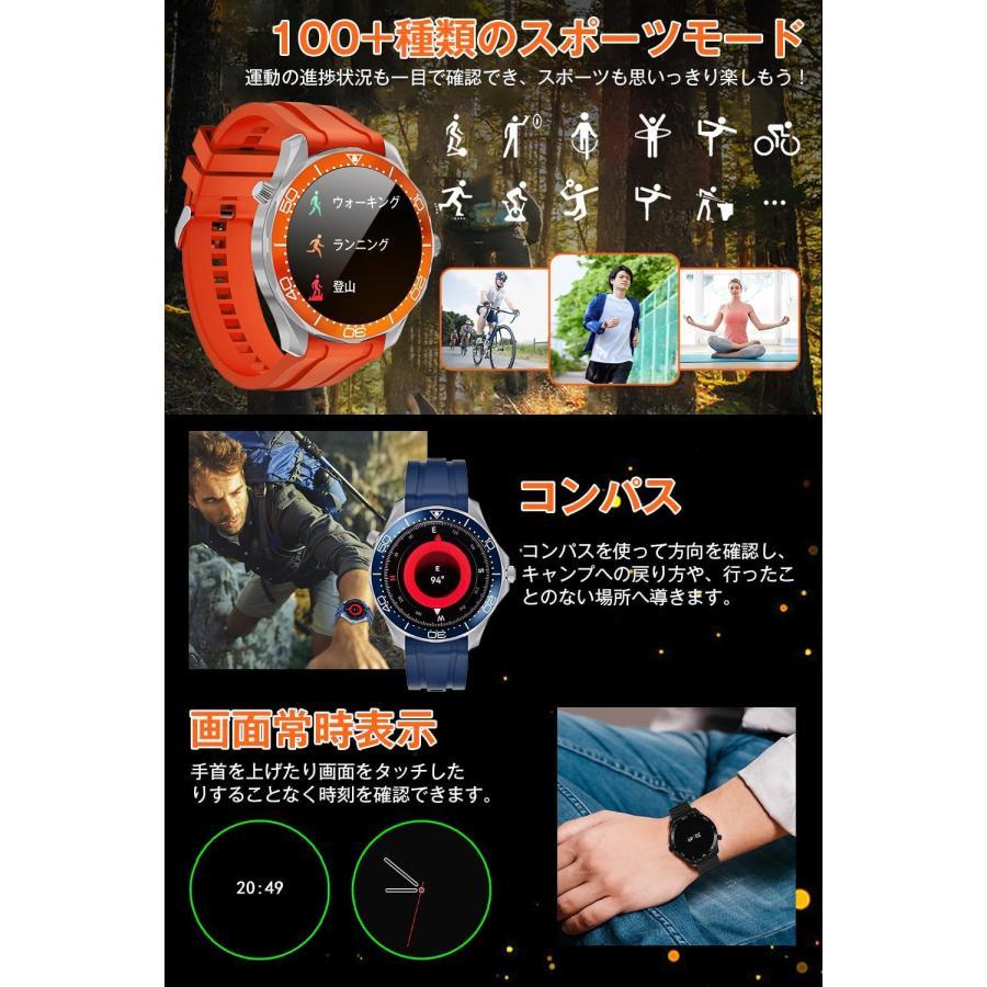 スマートウォッチ 丸型 Bluetooth5.2通話 Smart Watch 1.52インチ 100 