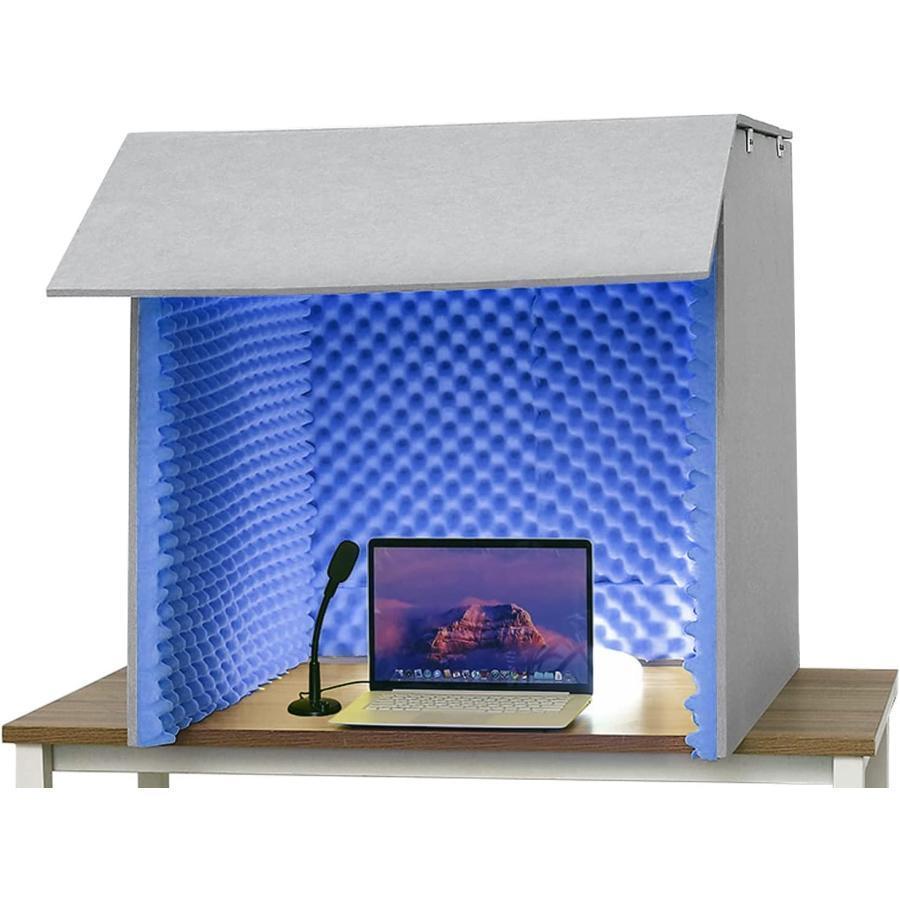 簡易防音室 防音ボックス 防音室 1人用 卓上パーテーション 防音ブース 防音個室 在宅ワーク 会議 ライブ用スペース アナウンサー用 ラジオ放送用 テーブルに置いてください