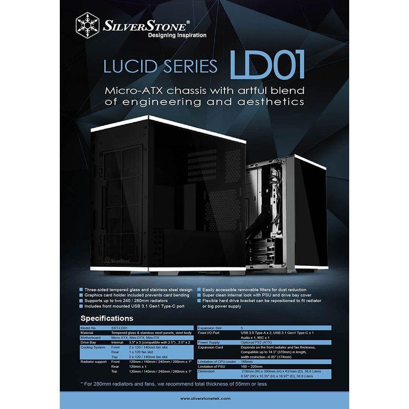 SilverStone Lucidシリーズ 強化ガラス製PCケース SST-LD01 26001 ブラック Lucidシリーズ 強化ガラス製PCケース SST LD01 ブラック