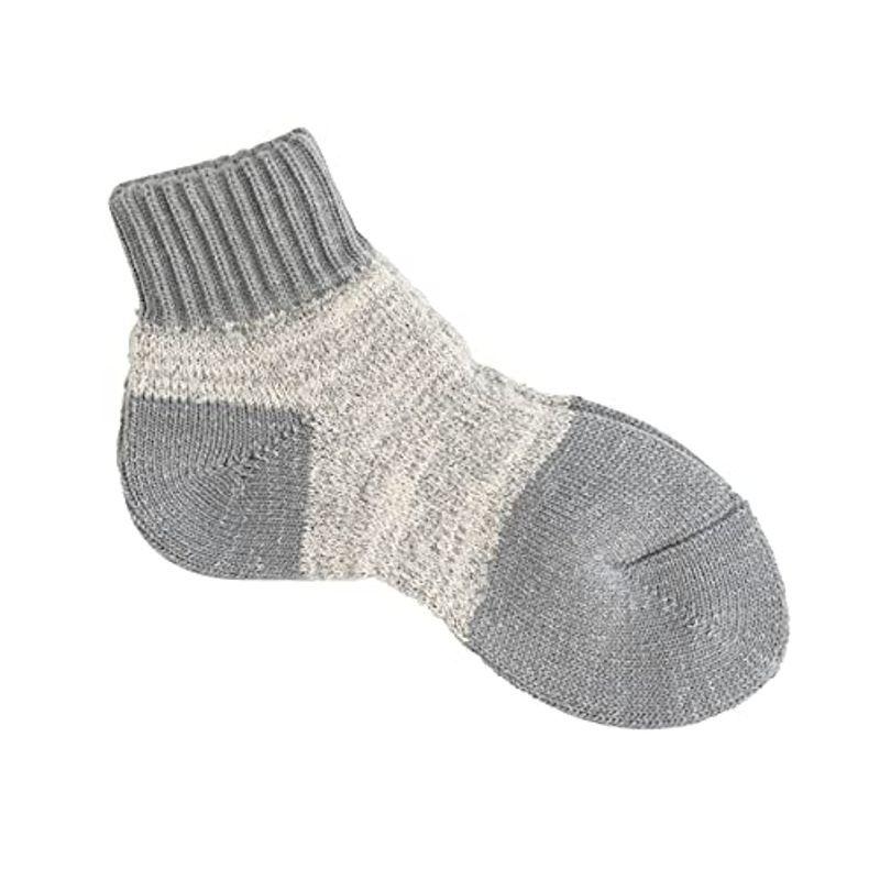 格安 靴下 Nakota ナコタ ローゲージパネルソックス M グレー メンズサイズ 25 27cm 靴下 綿 フルパイル 短い 保温 防寒 メンズサ