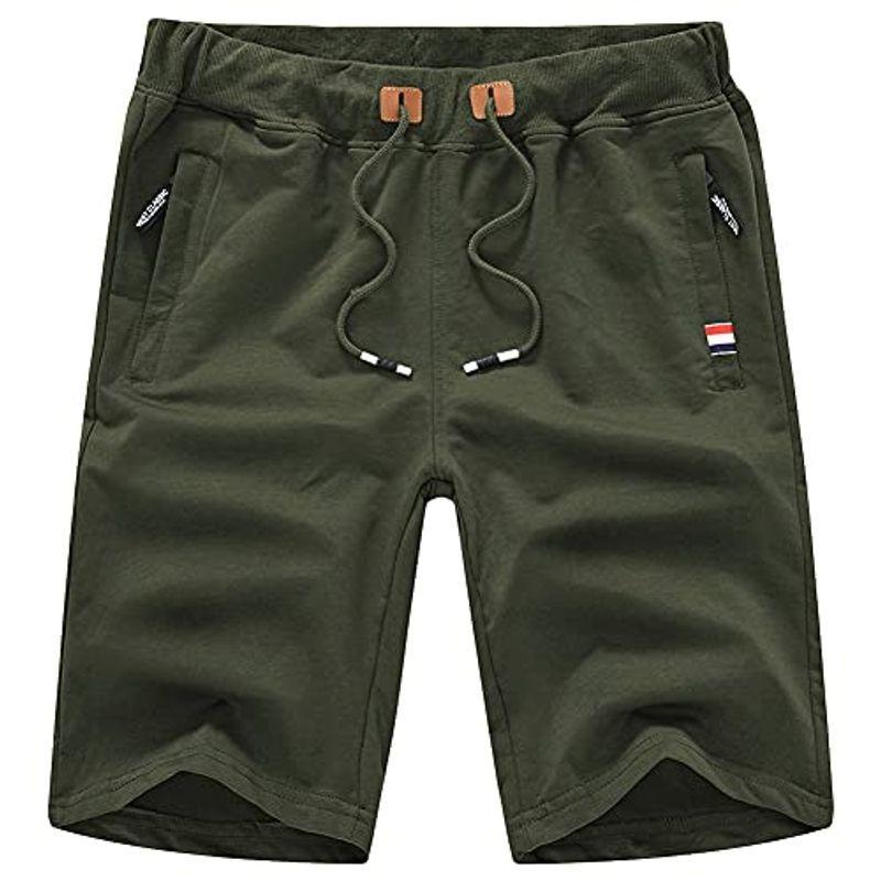 55 以上節約 ショートパンツ ハーフパンツ ズボン メンズ 短パン 大きいサイズ スウェット ポケット付き 通気性 調整紐 カジュアル グリーン 2xl