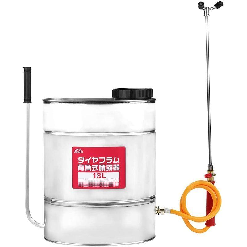 セフティー3 ダイヤフラム背負式噴霧器 13L ステンレス 日本製 2頭口ノズル付き ダイヤフラム背負式噴霧器 13L ステンレス 日本製 2頭口ノズル付き