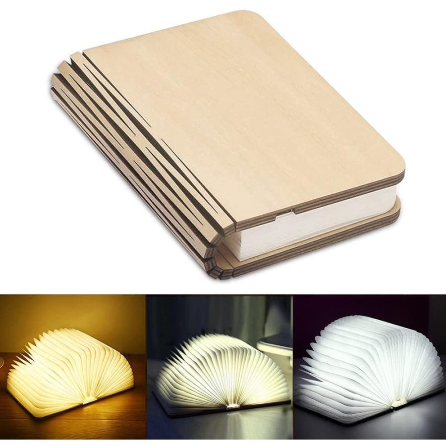 ブックライト 装飾用Led テーブルランプ 折りたたみブックランプ LED ブック ライト 木製装飾 ギフト 夜間照明 USB充電式 ブック型