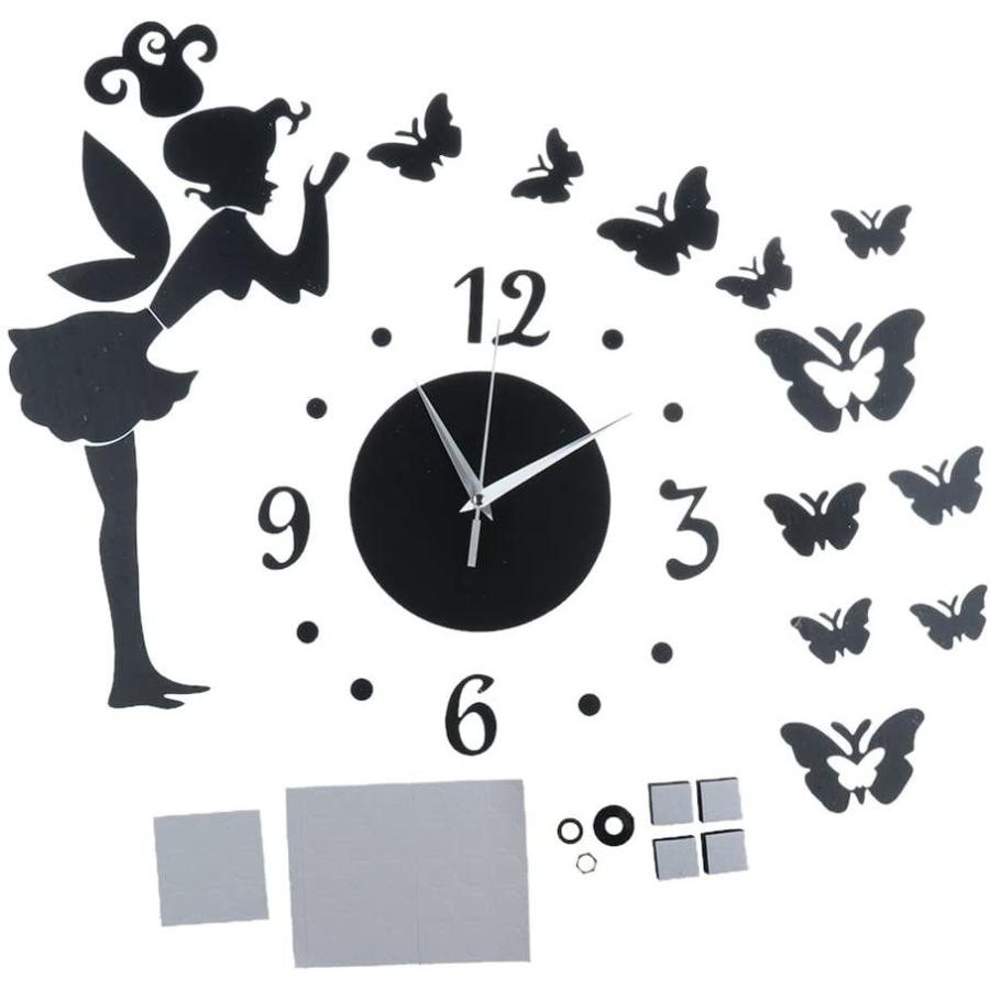 妖精 ウォールステッカー 時計 掛け時計 DIY CLOCK ウォールクロック アナログ 壁時計 壁掛け時計 インテリア 壁 貼る 貼り付け