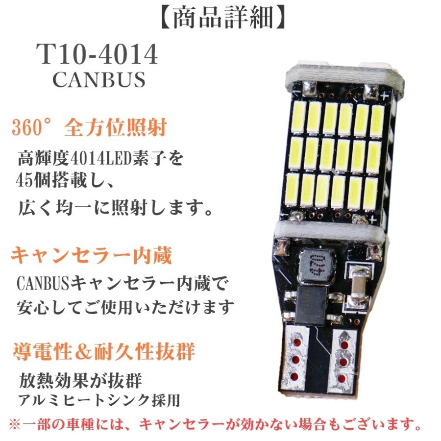 T10 T15 T16 LED バックランプ ウェッジ バルブ 45連 高輝度 6500k ホワイト 白 2個 セット｜fnina｜03