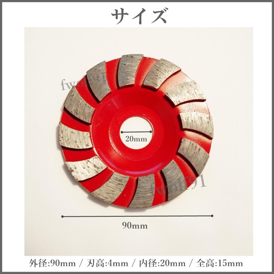 ダイヤモンド カップ サンダー 100mm ディスクグラインダー コンクリートカッター 研削砥石 研磨 研削 切削 砥石 グラインダー マキタ 3枚｜fnina｜04